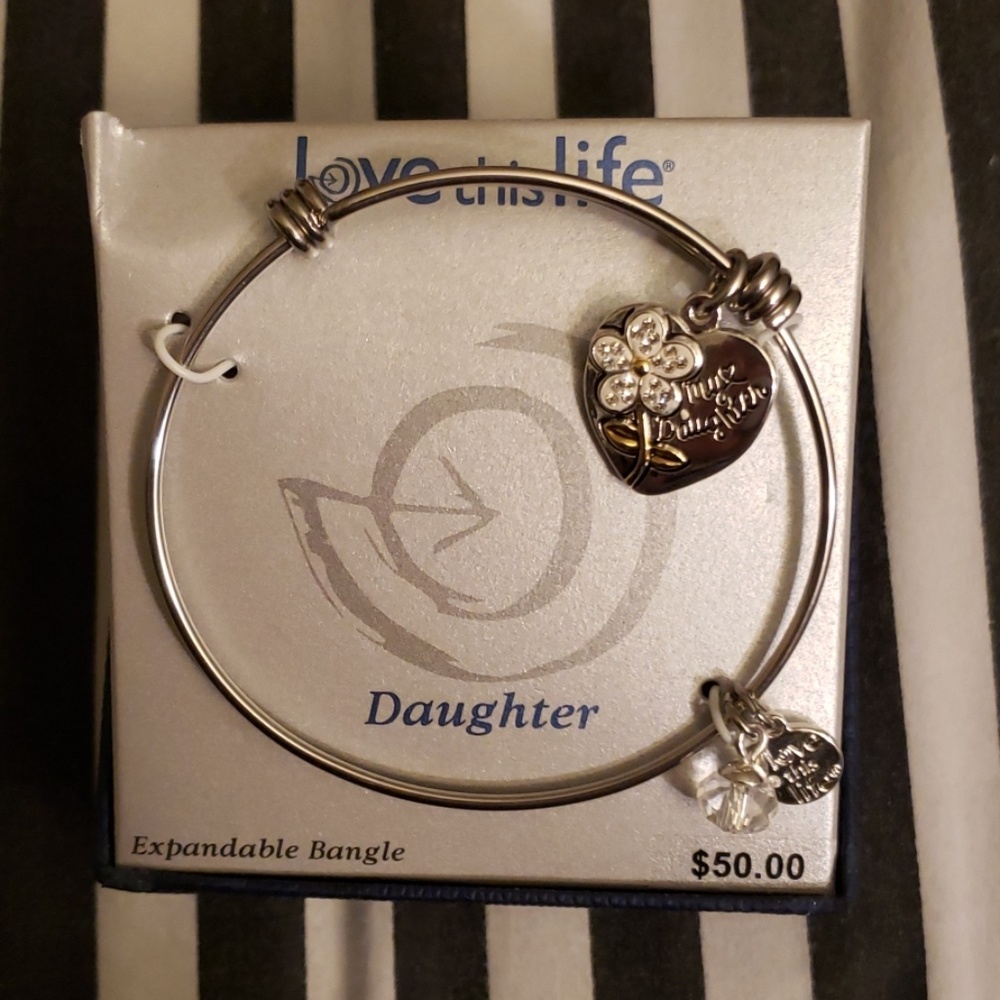 "Daughter" Expandable Bangle Silver